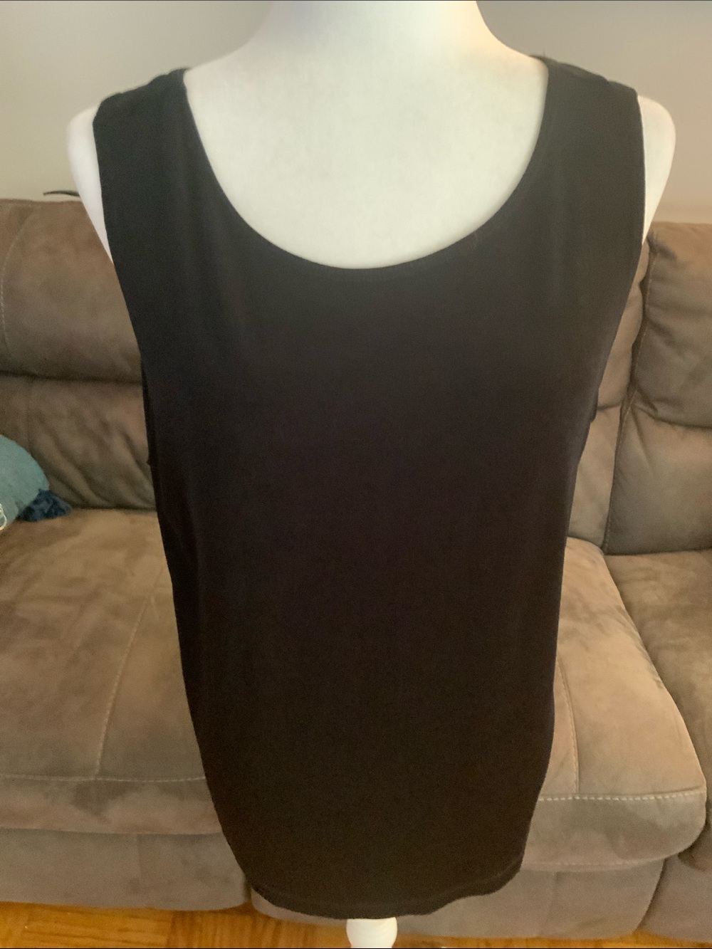 Chico's Black Round Neck Tank Top